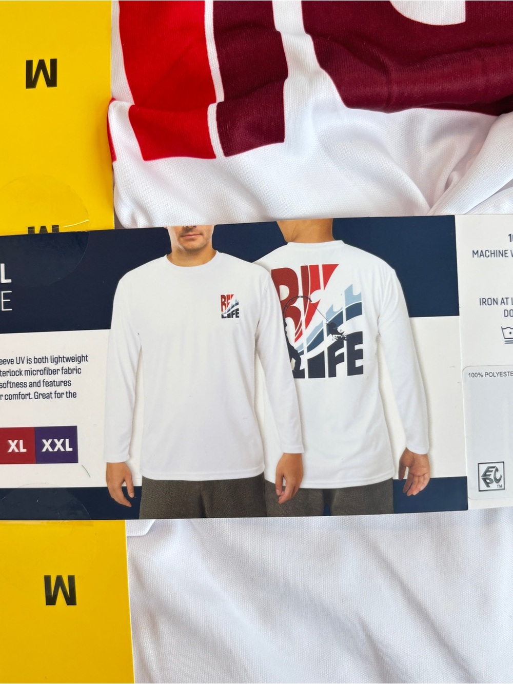 Reel Life UV Shirt Men’s Medium White Long Sleeve UPF 50+ NEW